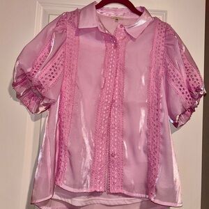 JODIFL Pink Button Down Shirt